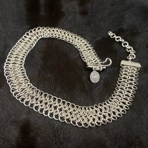 Yvonne Christa chain mail 925 sterling silver adjustable choker 90s